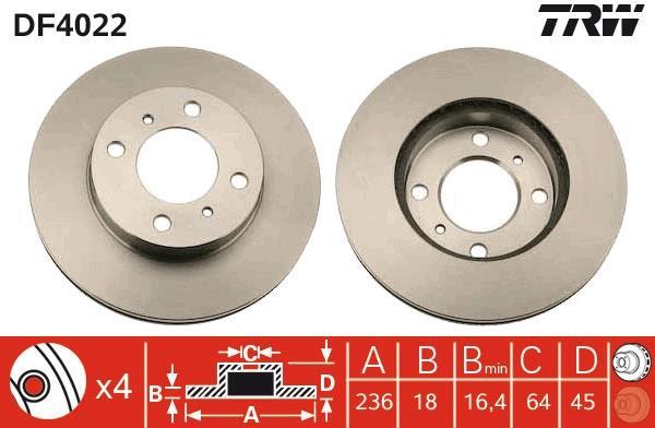 Disques de frein TRW ref. DF4022