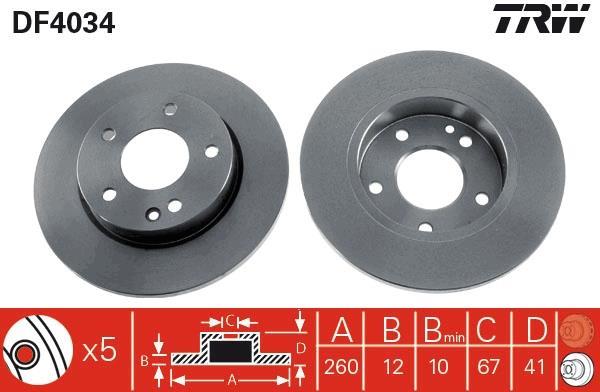 Disques de frein TRW ref. DF4034