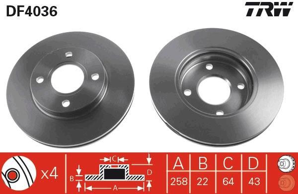 Disques de frein TRW ref. DF4036