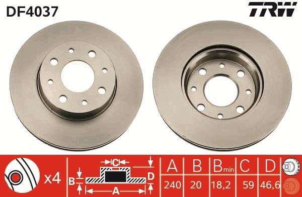 Disques de frein TRW ref. DF4037
