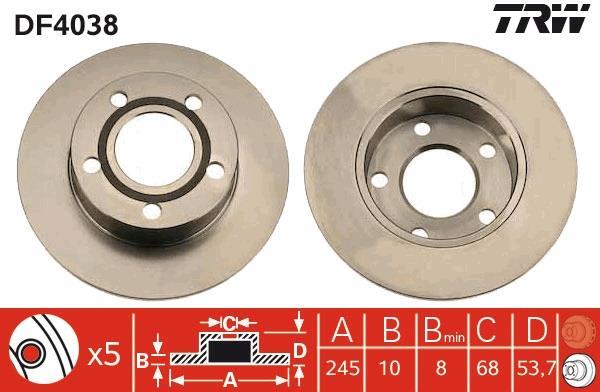 Disques de frein TRW DF4038