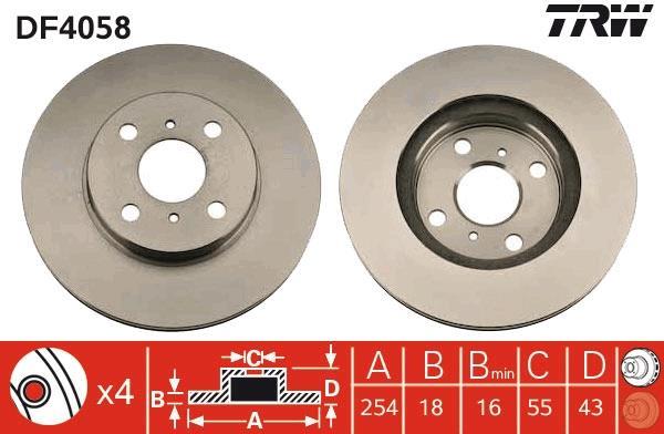 Disques de frein TRW ref. DF4058
