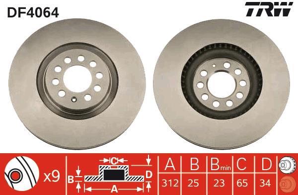 Disques de frein TRW ref. DF4064