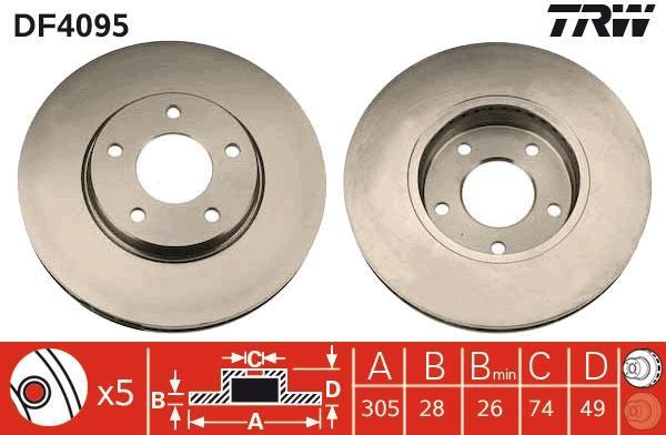 Disques de frein TRW ref. DF4095