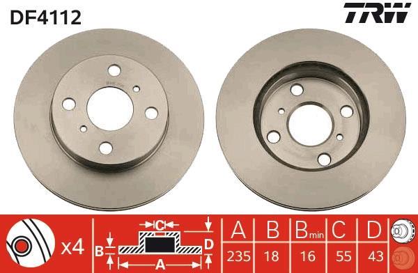 Disques de frein TRW ref. DF4112