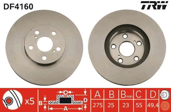 Disques de frein TRW ref. DF4160