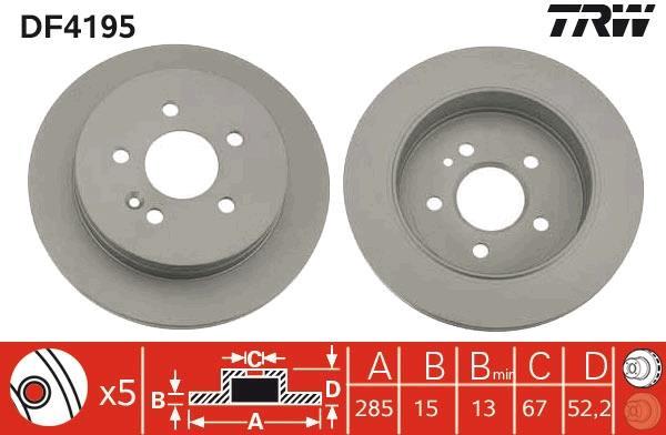Disques de frein TRW ref. DF4195