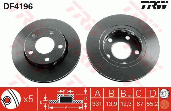 Disques de frein TRW ref. DF4196
