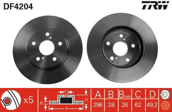 Disques de frein TRW ref. DF4204