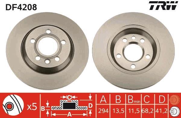 Disques de frein TRW ref. DF4208