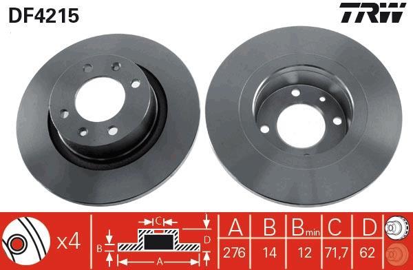 Disques de frein TRW ref. DF4215