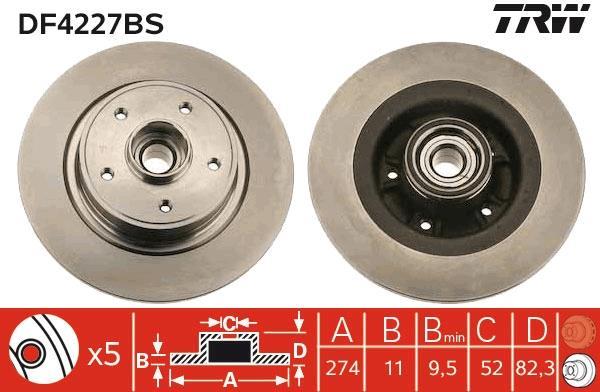 Disques de frein TRW ref. DF4227BS