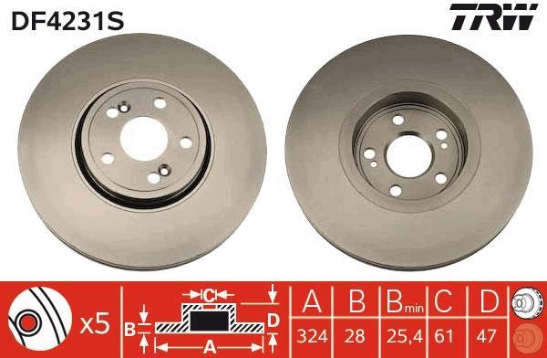 Disques de frein TRW ref. DF4231S