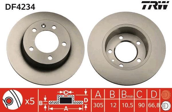 Disques de frein TRW ref. DF4234