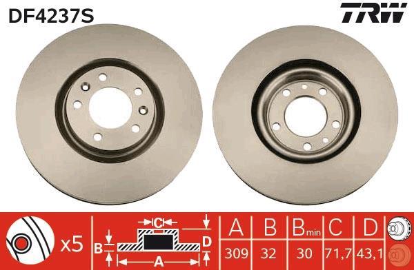 Disques de frein TRW ref. DF4237S