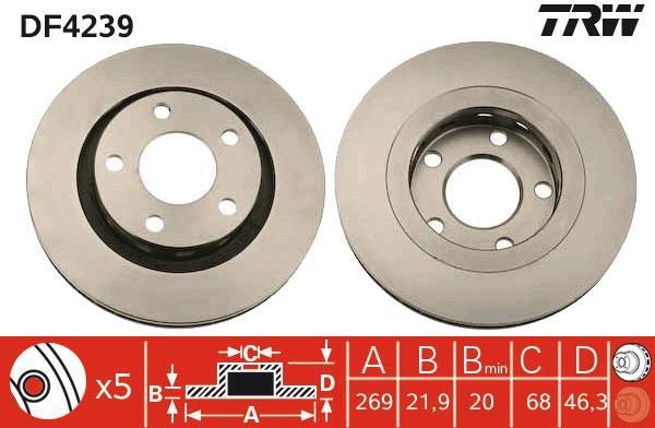 Disques de frein TRW ref. DF4239