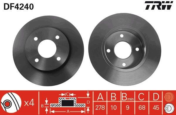 Disques de frein TRW ref. DF4240