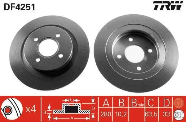 Disques de frein TRW ref. DF4251