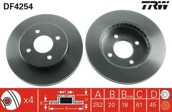 Disques de frein TRW ref. DF4254