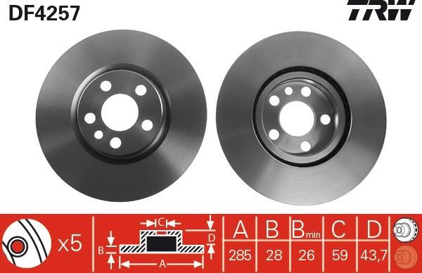 Discos de freno TRW ref. DF4257