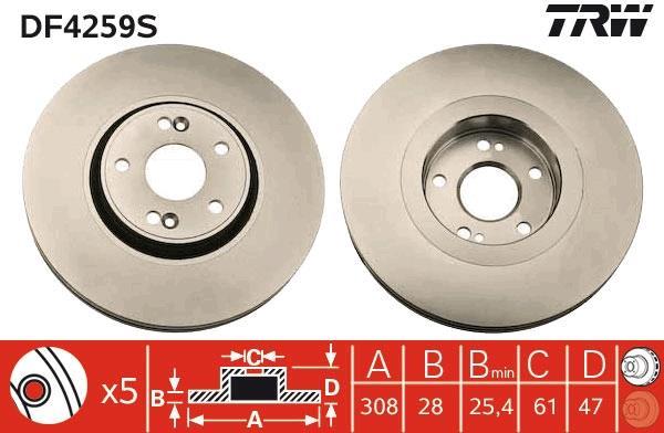 Disques de frein TRW ref. DF4259S