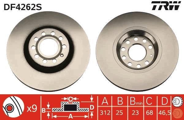 Discos de freno TRW ref. DF4262S