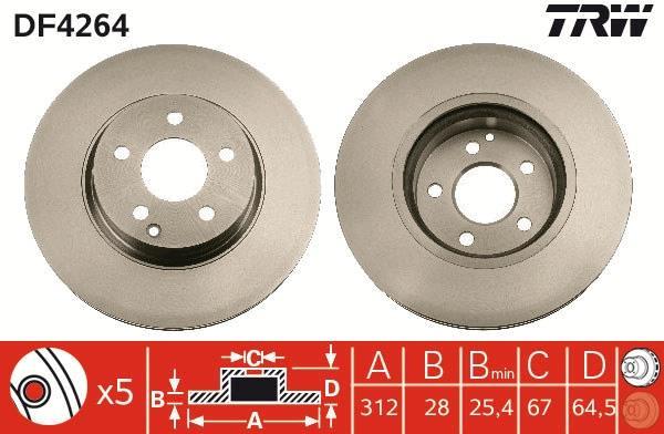 Disques de frein TRW ref. DF4264