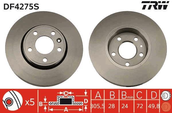 Discos de freno TRW ref. DF4275S
