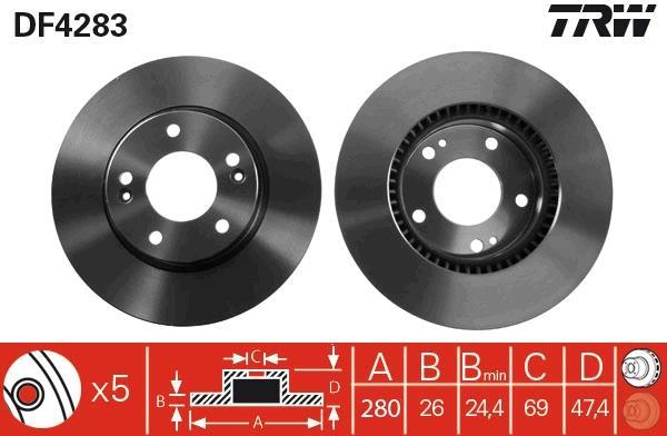 Disques de frein TRW ref. DF4283