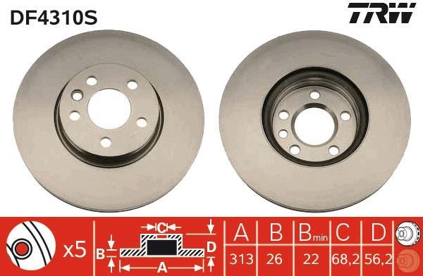 Disques de frein TRW ref. DF4310S