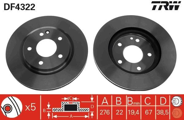 Disques de frein TRW ref. DF4322