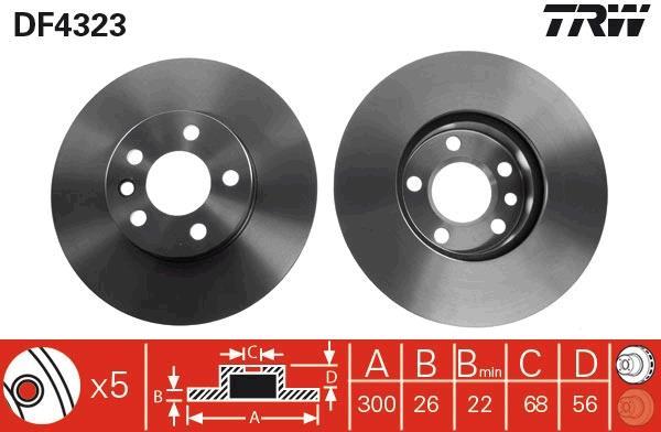 Disques de frein TRW ref. DF4323