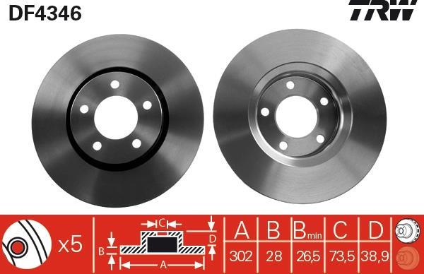 Disques de frein TRW ref. DF4346