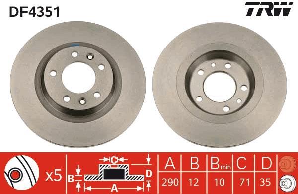 Disques de frein TRW ref. DF4351