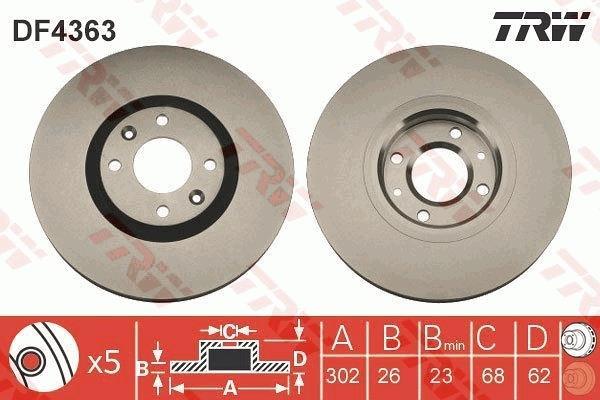 Disques de frein TRW ref. DF4363
