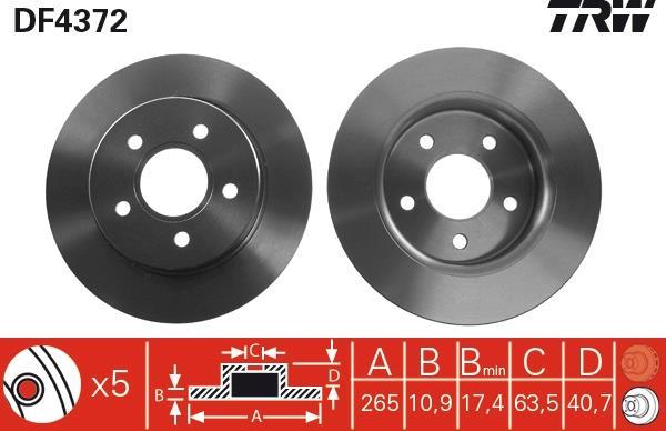 Disques de frein TRW ref. DF4372