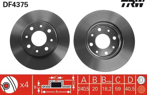 Disques de frein TRW ref. DF4375