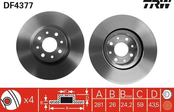 Disques de frein TRW ref. DF4377