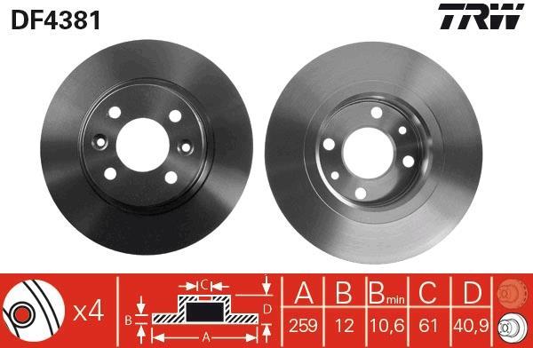 Disques de frein TRW ref. DF4381