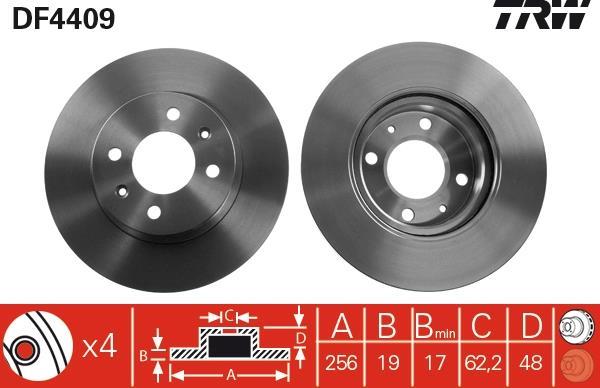 Disques de frein TRW ref. DF4409