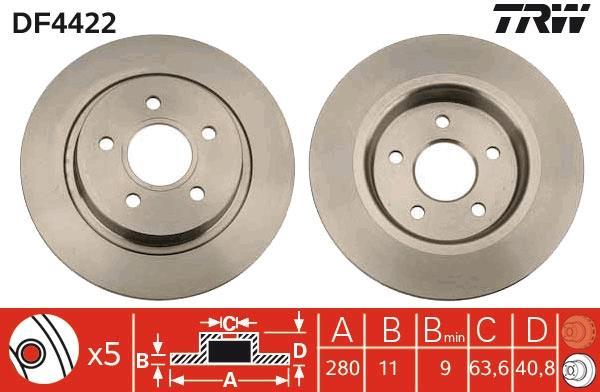 Disques de frein TRW DF4422