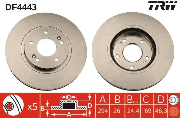 Disques de frein TRW ref. DF4443