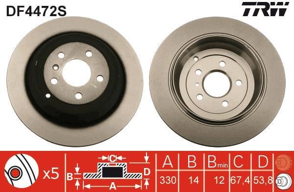 Disques de frein TRW ref. DF4472S