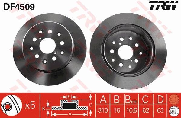 Disques de frein TRW ref. DF4509