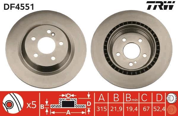 Disques de frein TRW ref. DF4551