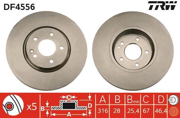 Disques de frein TRW ref. DF4556