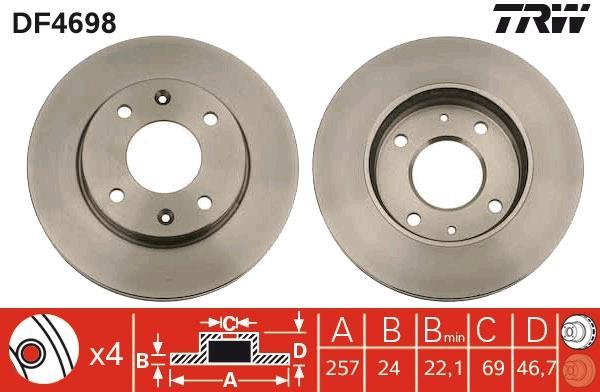Disques de frein TRW ref. DF4698