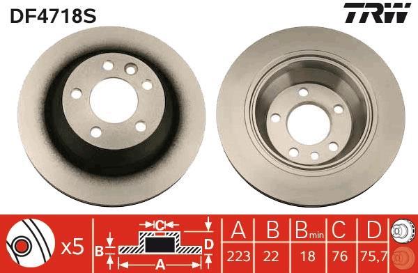 Disques de frein TRW ref. DF4718S