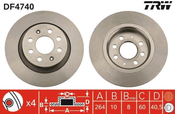 Disques de frein TRW ref. DF4740