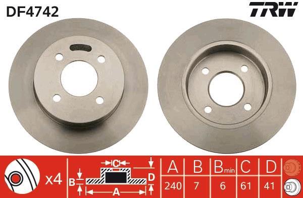 Disques de frein TRW DF4742